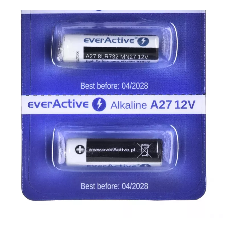 Įkraunamas baterijų rinkinys everActive 27A5BL, šarminė, 12 V, cilindrinė, 5 vnt., 27,3 × 7,62 mm