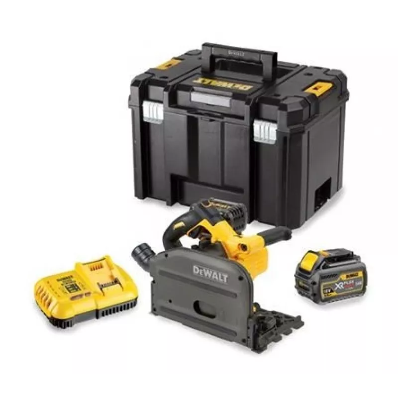 DEWALT DCS520T2 nešiojamasis diskinis pjūklas 54V 2x XR FLEXVOLT 6Ah TSTAK juoda, geltona