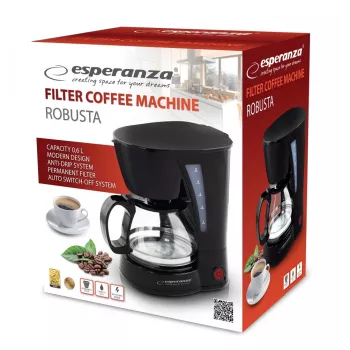 Lašelinis kavos virimo aparatas ESPERANZA EKC006, 0,6 L, 650 W, juodas
