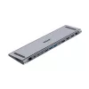 Unitek D1106AGY01 USB-C triguba 4K dokų stotis su KVM, 3x USB-A, 5x USB-C, HDMI×2, DP×1, RJ-45, SD kortelių skaitytuvas, 3840×2160@60Hz, aliuminis