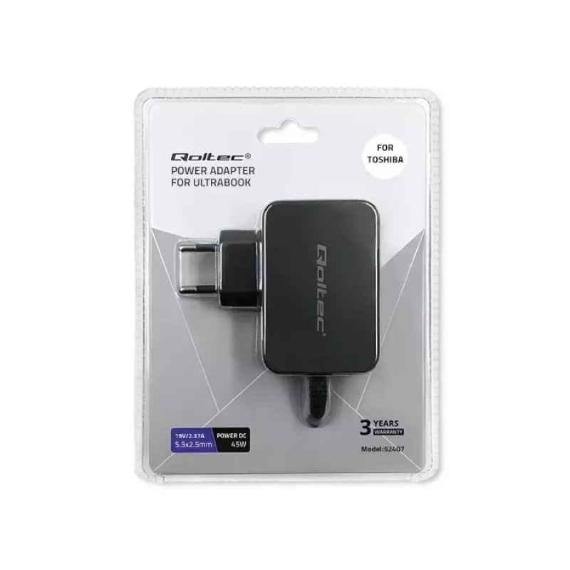 QOLTEC 52407 45W 19V 2.37A maitinimo adapteris, skirtas Toshiba Ultrabook