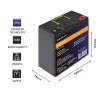Qoltec 53702 LiFePO4 ličio geležies fosfato baterija | 12.8V | 24Ah | 307.2Wh | BMS