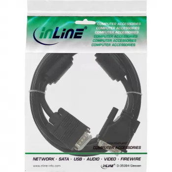 InLine DVI-A laidas 12+5 vyriškas / 15 kontaktų HD vyriškas VGA 2 m