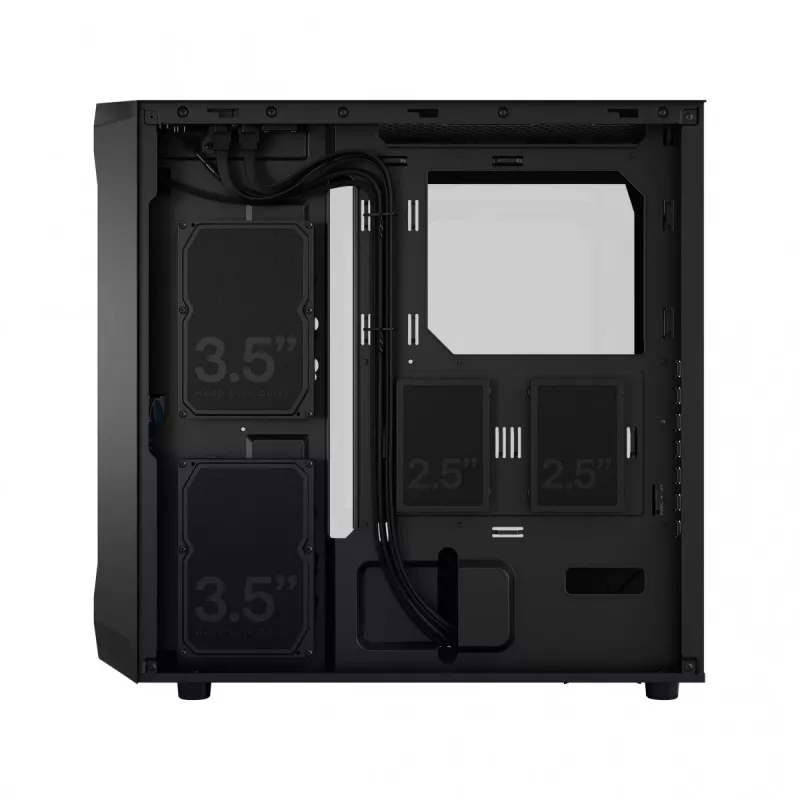 Fractal Design Focus 2 RGB Vidutinis Bokštas Kompiuterio Korpusas su Grūdintu Stiklu - Juodas