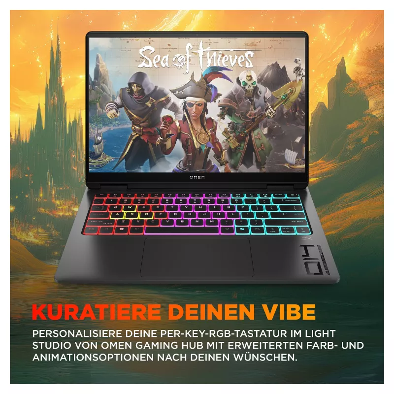 HP OMEN Transcend 14-fb1075ng žaidimų nešiojamas kompiuteris 14 inch 3K OLED U7-255H 32GB/1TB SSD RTX5060 Win11 - BV8C5EA#ABD