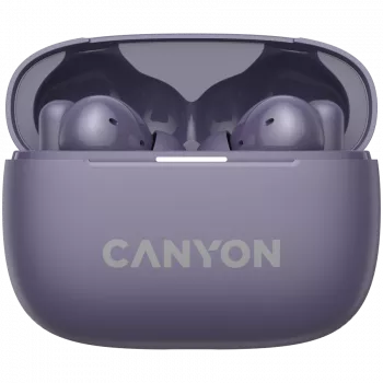Canyon CNS-TWS10PL Ausinės ir ausinių rinkinys Tikras belaidis stereogarsas (TWS) Į ausį Skambučiai/muzika/sportas/kasdienis naudojimas USB Type-C Bluetooth Violetinė (CNS-TWS10PL)