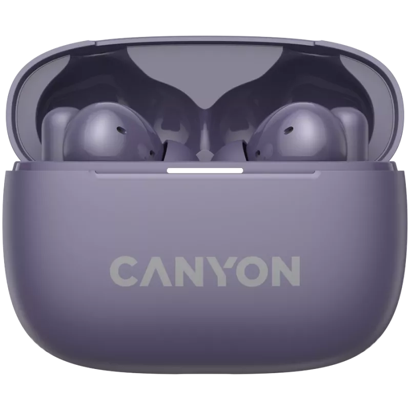 Canyon CNS-TWS10PL Ausinės ir ausinių rinkinys Tikras belaidis stereogarsas (TWS) Į ausį Skambučiai/muzika/sportas/kasdienis naudojimas USB Type-C Bluetooth Violetinė (CNS-TWS10PL)
