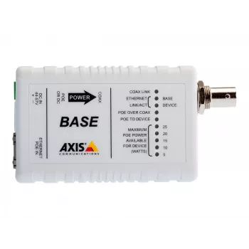 AXIS T8640 Ethernet per koaksialinį kabelį adapteris PoE+ – medijos keitiklis, Ethernet, Fast Ethernet, 10Base-T, 100Base-TX, RJ-45 / BNC (2 vnt. pakuotė), skirtas AXIS P1346, P1346-E, P5534, P5534-
