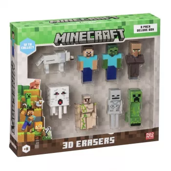 MINECRAFT 3D TRINTUKAI - 8 VIENETŲ PREMIUM DĖŽUTĖ VER.A