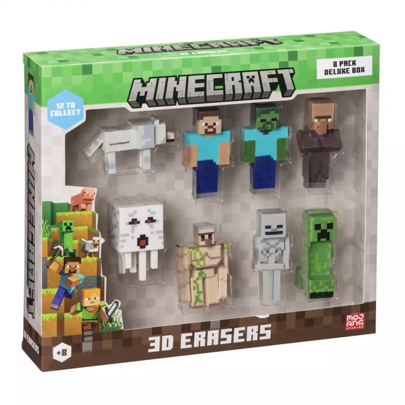 MINECRAFT 3D TRINTUKAI - 8 VIENETŲ PREMIUM DĖŽUTĖ VER.A