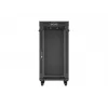 Tinklinis spintos stovas LANBERG 19 colių 24U 600x800 mm juodas su stiklo durelėmis ir LCD išpjova (Flat Pack) v2