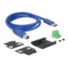 Delock 63309 išorinis pramoninis USB šakotuvas, 4 x USB 3.0 Type-A, 15 kV ESD apsauga, metalinis korpusas, tvirtinamas prie sienos