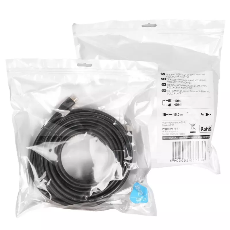 HDMI 2.0 laidas 15 m, paauksuotas