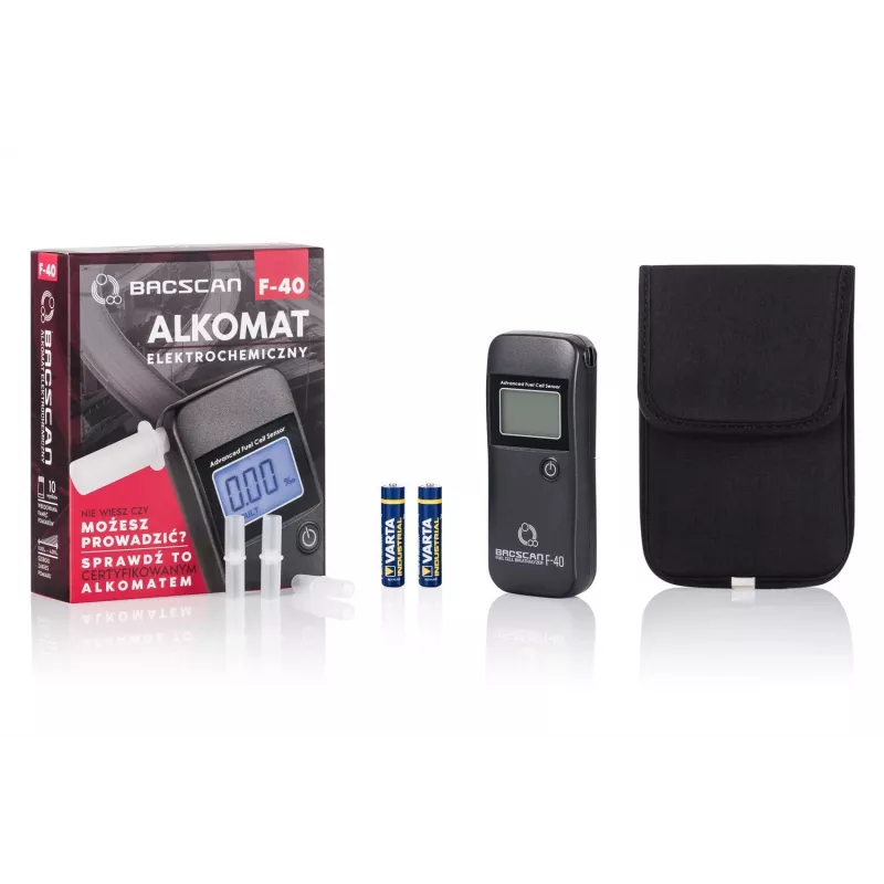 Alkotesteris BACscan F-40, bekontaktis, BAC 0–4%, 1% tikslumas, 20s įšilimas, LCD, baterija AAA×2