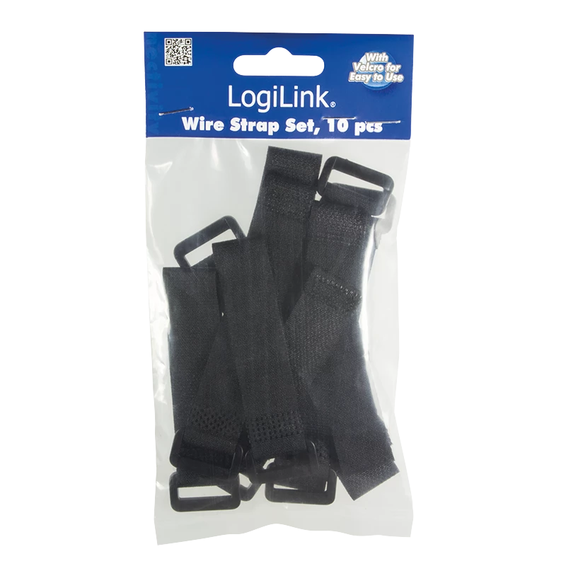 Kabelių raiščiai LOGILINK KAB0056 nailoniniai 150 mm juodi, pakuotėje 10 vnt.