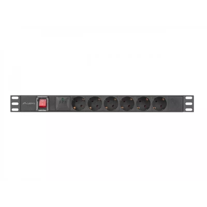 Lanberg PDU-05F-0200-BK maitinimo skirstytuvas (PDU) 5 AC lizdai 1U juodas