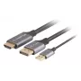Lanberg CA-HDDP-20CU-0018-BK vaizdo kabelio adapteris 1,8 m DisplayPort HDMI + USB juoda, sidabrinė