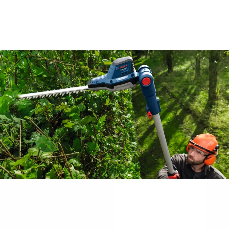 Bosch GHE 18V-50 TP akumuliatorinės genėjimo žirklės su teleskopiniu kotu, juoda/mėlyna/raudona/nerūdijantis plienas