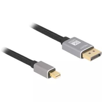 Delock - DisplayPort kabelis - Mini DisplayPort (vyriškas) į DisplayPort (vyriškas) - DisplayPort 1.4 - 3,0 m - Palaiko 8K 60 Hz - Juoda, Pilka (81093)