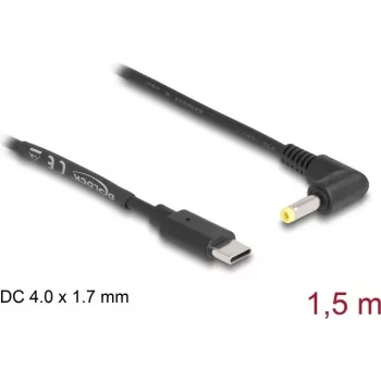 DeLOCK USB Type-C maitinimo laidas su DC 4,0 x 1,7 mm kampuotu kištuku 1,5 m