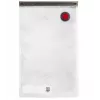 Vakuuminis indas ZWILLING 36807-007-0, plastikinis stačiakampis maisto indas, 1,1 l ir 2,3 l, sandariai užsidarantis dangtelis, išimamas, permatomas baltas