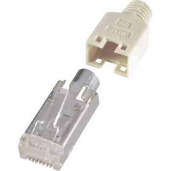 renkforce RJ45 kištukas, ekranuotas CAT5e, tiesus, 8P8C H9540.1-10 smėlio spalvos, 10 vnt.