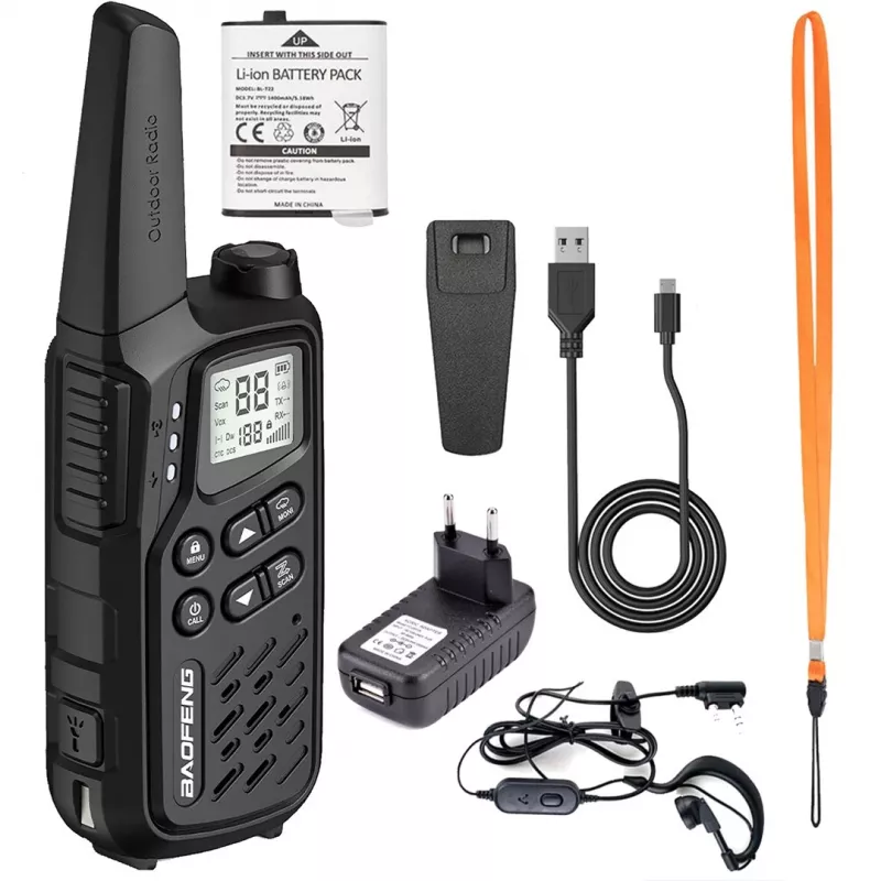 Radiotelefonai Baofeng BF-T25E Juodi, 2 vnt.