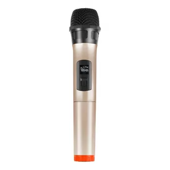 PULUZ PU628J UHF belaidis dinaminis mikrofonas su LED ekranu (auksinis)