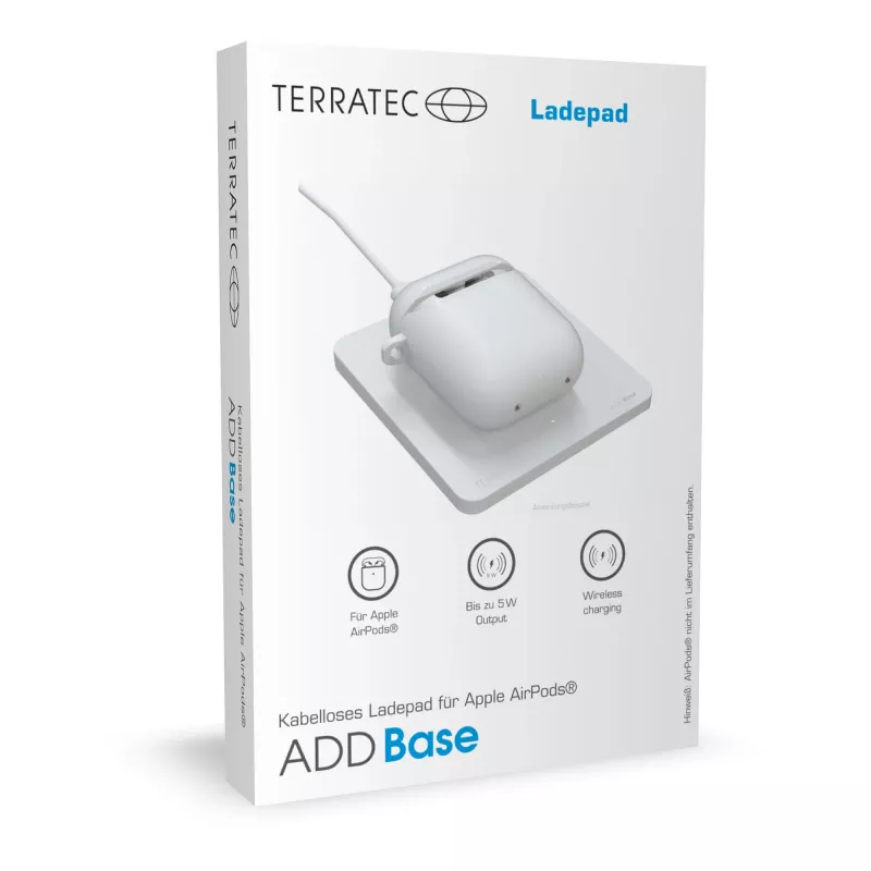 Belaidis įkrovimo padėklas Terratec ADD Base White USB belaidis įkrovimas patalpose