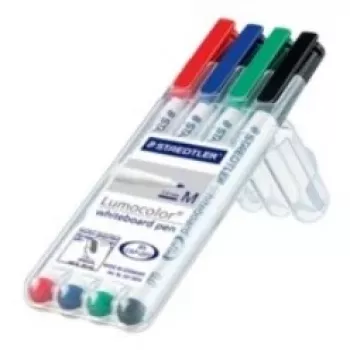 Markeris Staedtler Lumocolor 301-WP4 4 vnt. Juoda Mėlyna Žalia Raudona