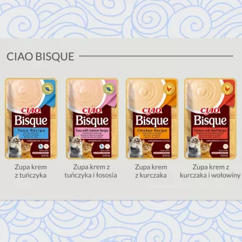 Šlapias skanėstas katėms INABA Ciao Bisque Tuna with Salmon 40 g