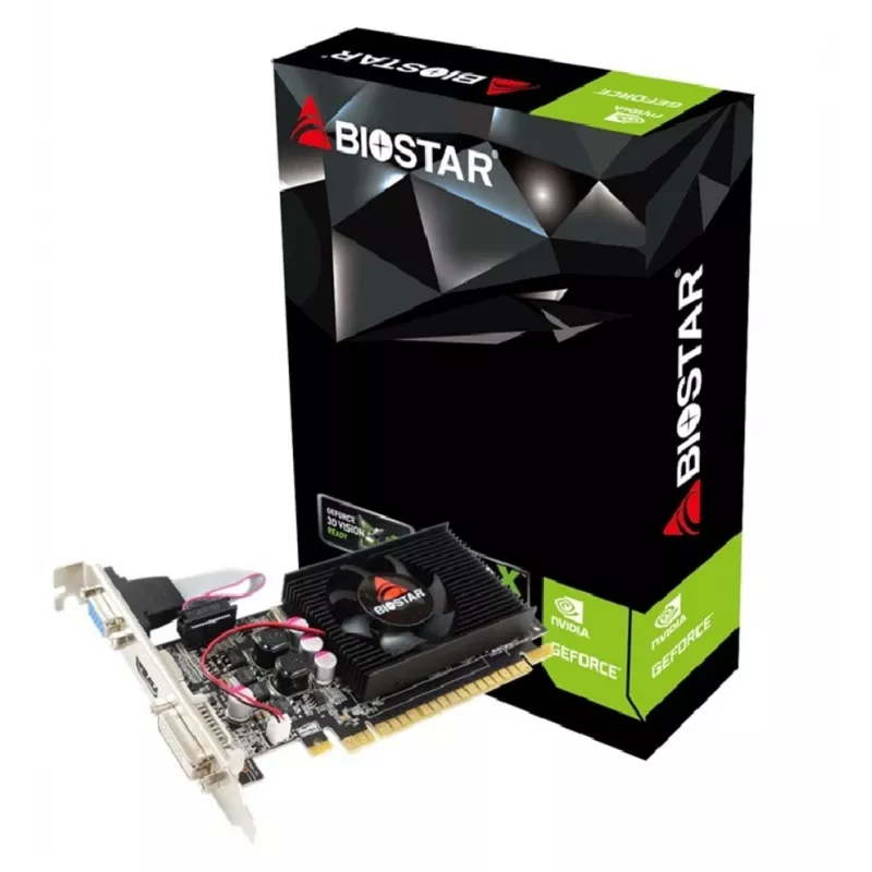 Vaizdo plokštė BIOSTAR GeForce 210 – 1 GB GDDR3, 64 bitų, PCIe x16 2.0, 589 MHz