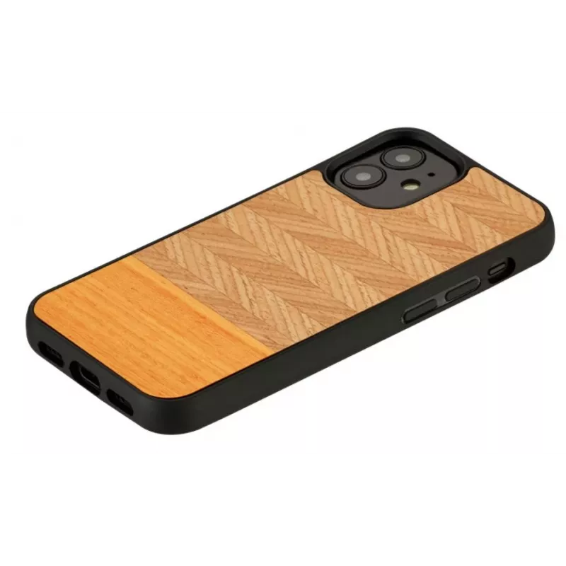 Dėklas Man and Wood iPhone 12 mini, silkės rašto arancia juoda