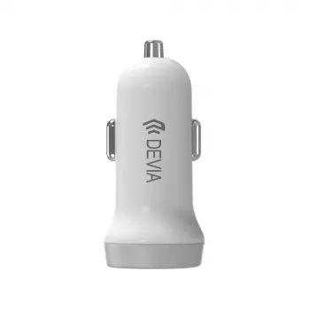 Automobilinis kroviklis Devia Smart Series Lightning 5V 3,1A Dual USB Baltas