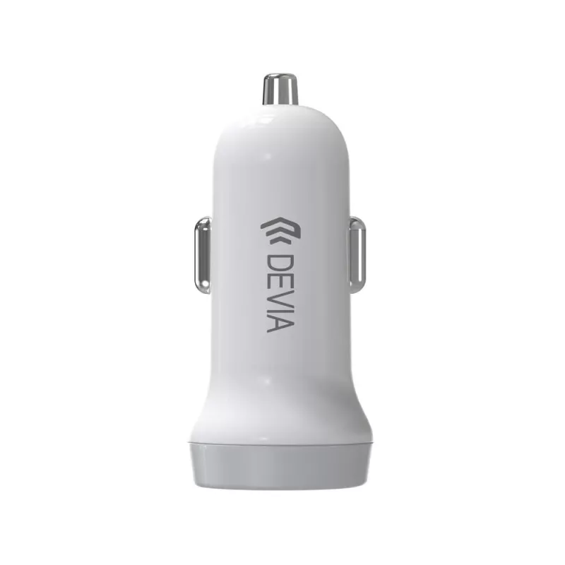 Automobilinis kroviklis Devia Smart Series Lightning 5V 3,1A Dual USB Baltas