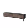 TV spintelė CORTINA 4D 200x40x55 cm, juodas viršus, riešutmedžio fasadai