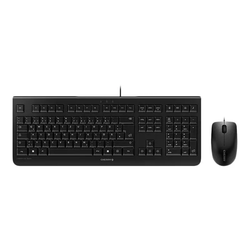 CHERRY DC 2000 klaviatūra su pele, laidas USB, QWERTZ vokiškas išdėstymas, juoda