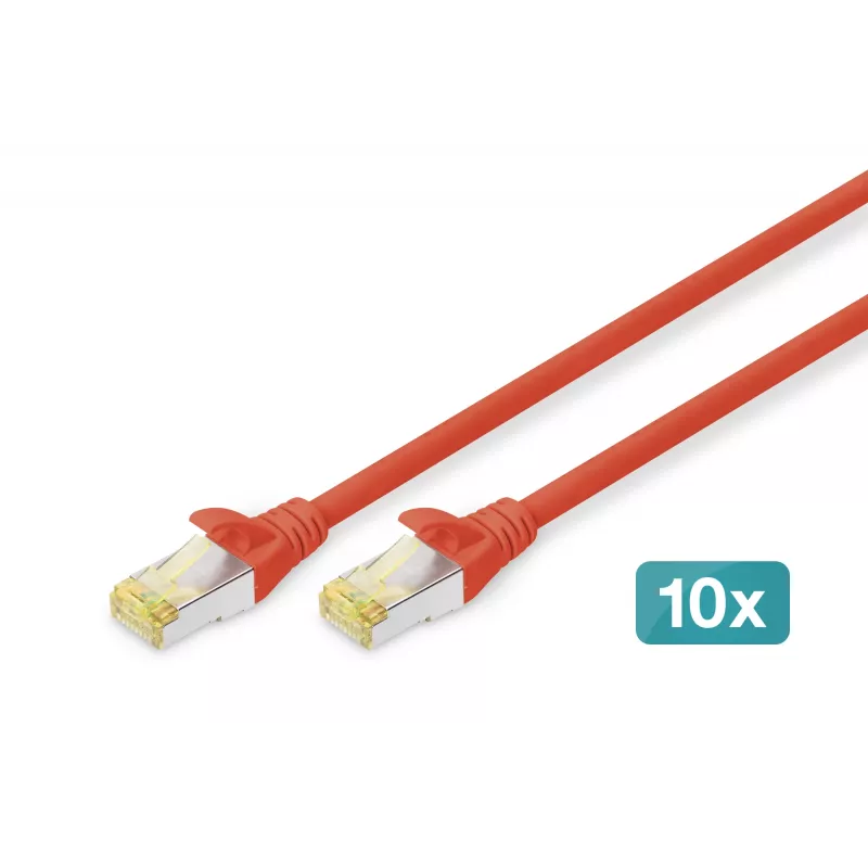 Tinklo kabelis Digitus CAT 6A S/FTP RJ-45 1 m raudonas