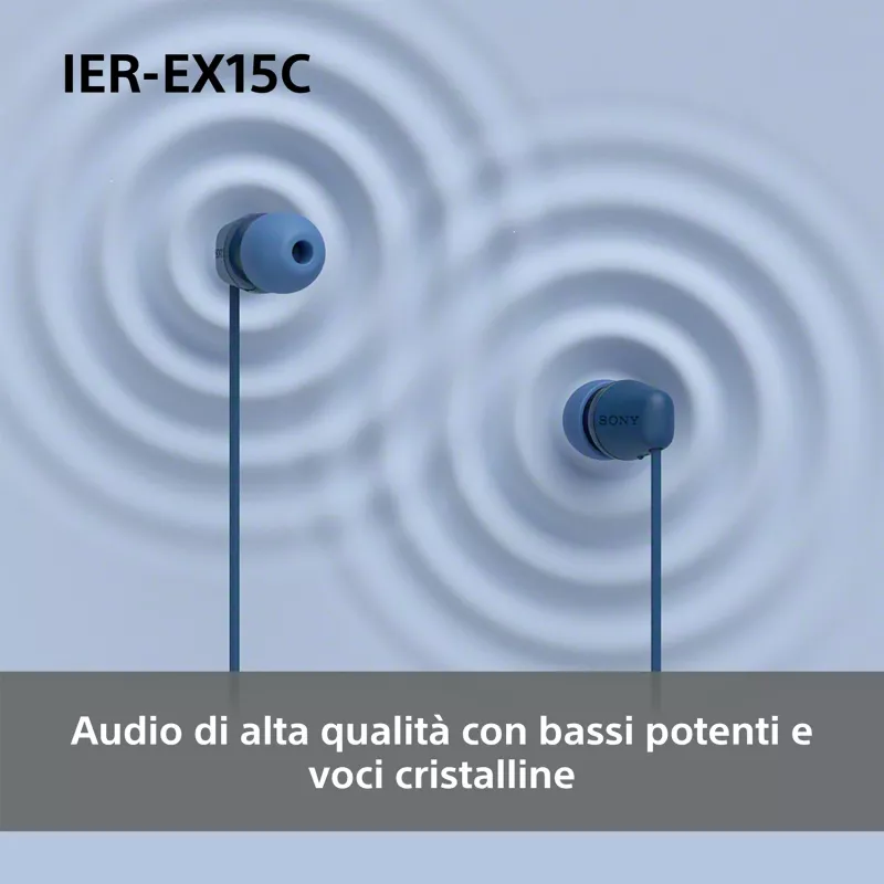 Sony IER-EX15C Ausinės su mikrofonu Laidinės Į ausis Skambučiai/Muzika USB Type-C Mėlyna