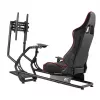 Gaminimo kėdė NanoRS RS160 3-in-1 Lenktynių Simuliatoriaus Stovas PC Konsolėms, Dirbtinės Odos Apvalkalas, Vairo Stovas, TV Laikiklis iki 50 col., Vesa 400x400