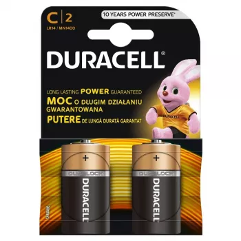 Duracell AA, AAA, D, C, 2032, 9V (LR14 LR20 6LR61 CR2032) įvairių dydžių baterijų rinkinys (C X 4vnt)