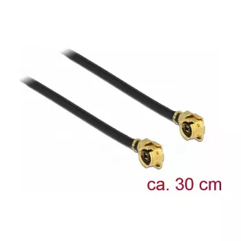 Koaksialinis kabelis DeLOCK 89609 0,3 m MHF (I-PEX) juodas, auksuoti kontaktai