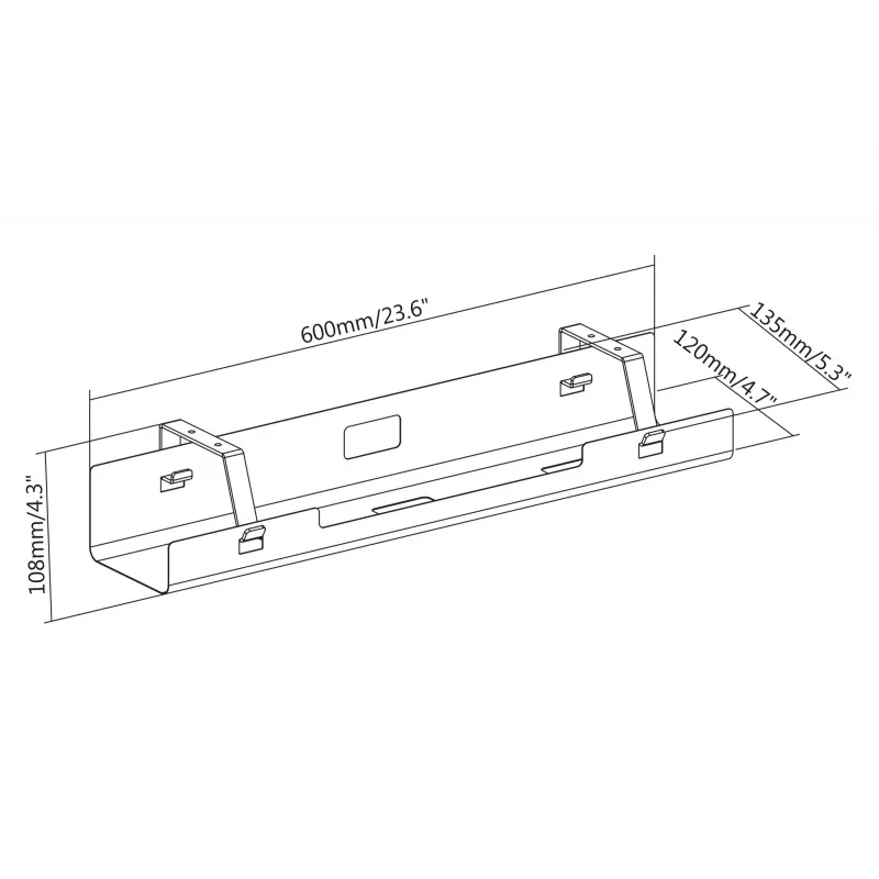 Digitus DA-90450 Kabelių valdymo dėžė 600x135x108mm Juoda Plieninė 1