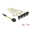 SCSI kabelis DeLOCK 85685 Juodas Geltonas 1 m 1 x Mini SAS HD SFF-8643 4 x SATA 7 pin