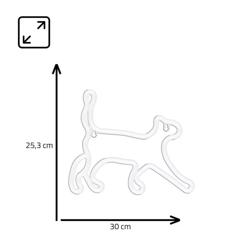 Neoninio stiliaus dekoratyvinė šviesa MANTA SNL70WH Style Neon Lights CAT 2 White 70 cm