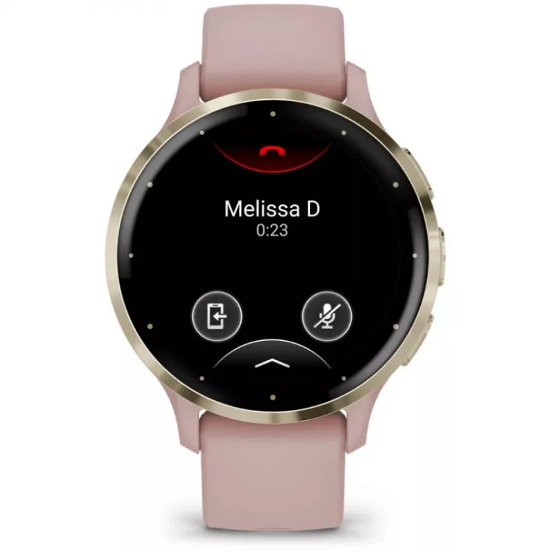 Garmin Venu 3S 3,05 cm (1,2 colio) AMOLED 41 mm Skaitmeninis 390 x 390 pikselių Liečiamas ekranas Auksinė, Rožinė Wi-Fi GPS (palydovas)