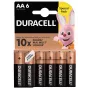 Baterijų rinkinys Duracell Basic AA / LR6 — 6 vnt (šarminės)