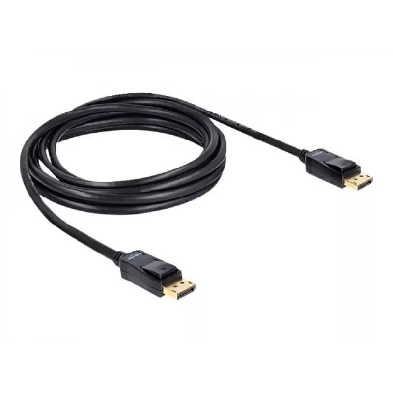 DisplayPort kabelis DeLOCK 82424 3 m Vyriškas-Vyriškas Auksuotas Juodas