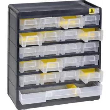 Dėžė sandėliavimui allit VarioPlus Basic model 458090, 300×335×135 mm, juoda/geltona