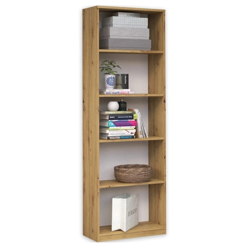 Biuro spintelė su lentynomis Topeshop R40 ARTISAN, ąžuolo spalvos, 5 lentynos, 400×300×1820 mm, medžio drožlių plokštės rėmas